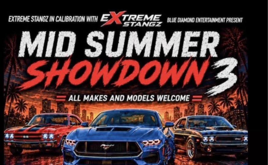 Mid Summer Showdown Car Show partial flyer August 2026